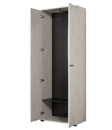 Lucerne Oak Finish Two-Door Narrow Wardrobe: Space-Saving Elegant Storage Solution - UK Luxury Furniture